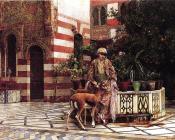Girl in a Moorish Courtyard - 埃德温·罗德·威克斯